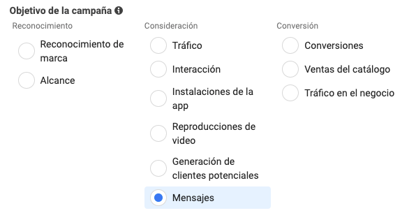 Objetivos de campañas en Facebook - EyMerka